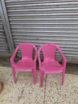 Pink Plastic Kids Armrest Chairs (Brand New) - 2