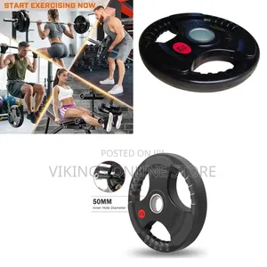 20kg Rubber-Coated Tri-Grip Olympic Barbell Weight Plate