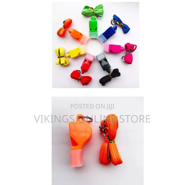 Set of Colorful Plastic Sports and Emergency Whistles - 1