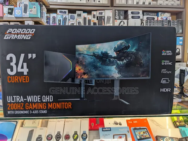 Porodo 34" Ultra Wide Curved Gaming Monitor (3440x1440) - 1