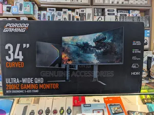 Porodo 34" Ultra Wide Curved Gaming Monitor (3440x1440)