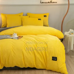 Mustard Yellow Ribbed Bedding Set