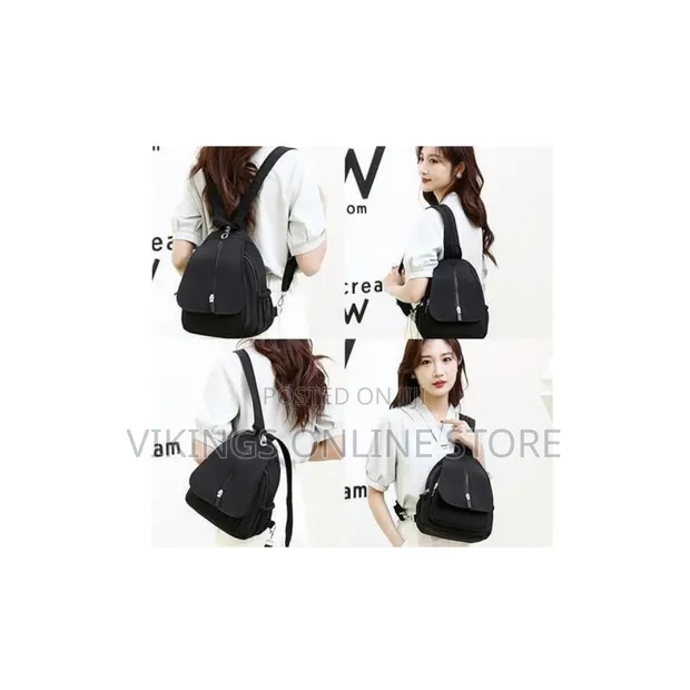 Women's Small Nylon Mini Backpack Shoulder Bag - 1