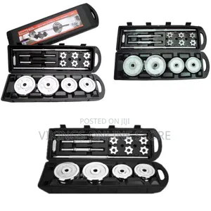 Adjustable 50kg Chrome Barbell and Dumbbell Set