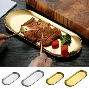 Stainless Steel Gold Serving Tray