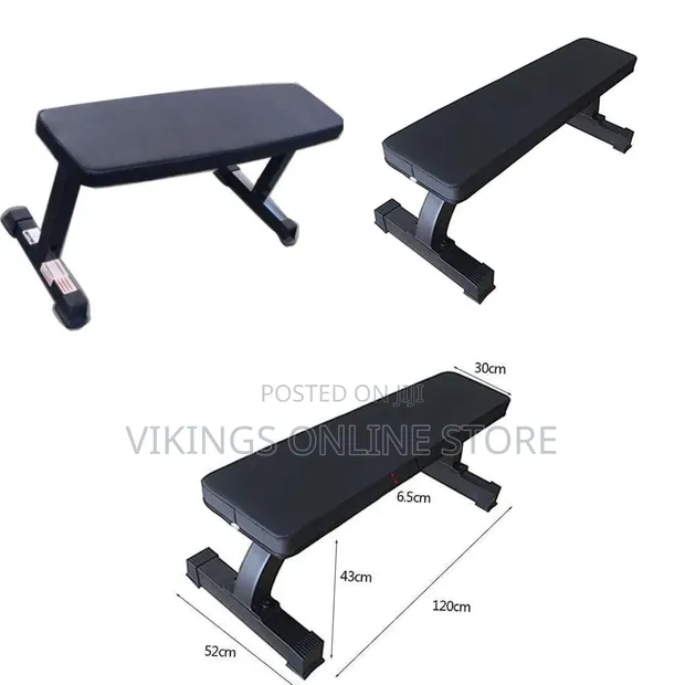 Heavy-Duty Black Flat Workout Bench - 1