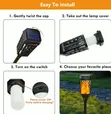 4pcs Solar-Powered LED Garden Torch Lights - 4