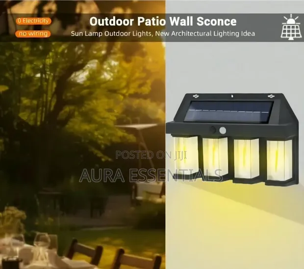 4-Bulb Solar-Powered Outdoor Wall Light - 1