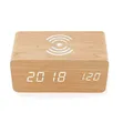 Wooden Digital Alarm Clock with Wireless Charger - 1