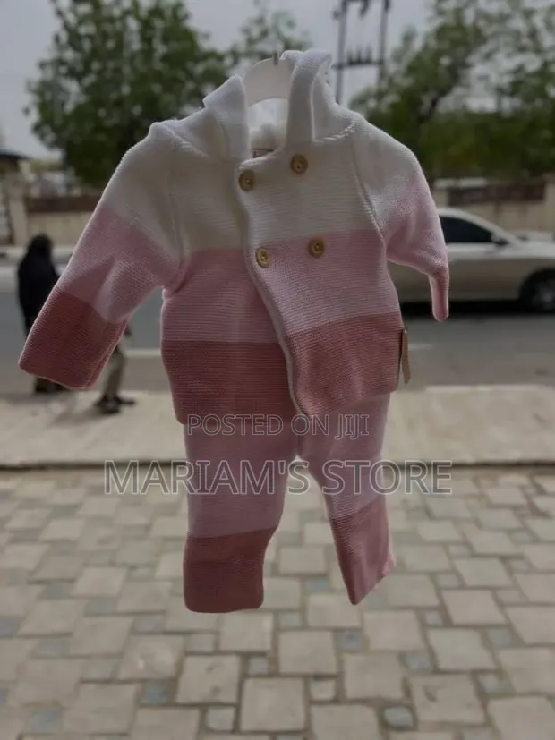 Knitted Baby Two-Piece Set - Multicolor - 1