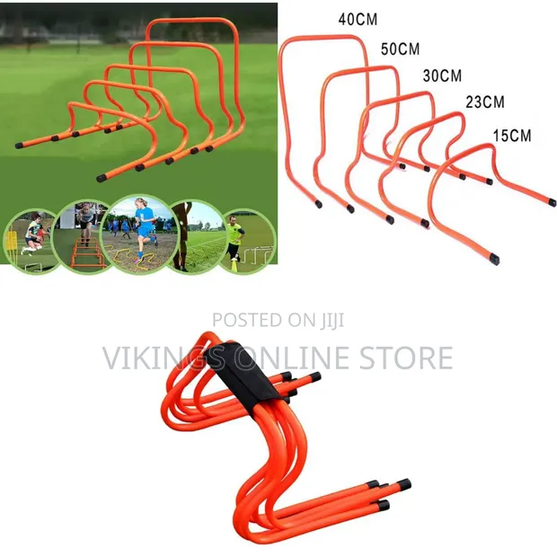 Set of 5 Bright Orange Speed and Agility Training Hurdles - 1
