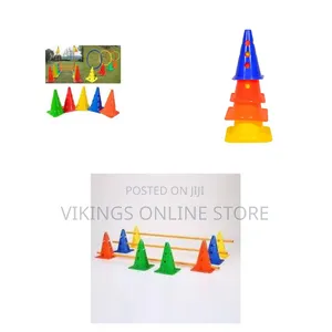 Multi-Colored Plastic Sports Training Cones with Holes