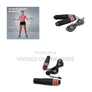 Adjustable Fitness Jump Rope - Black Foam Handles