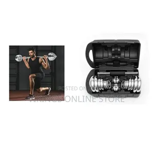 Adjustable Chrome Dumbbell and Barbell Weight Set