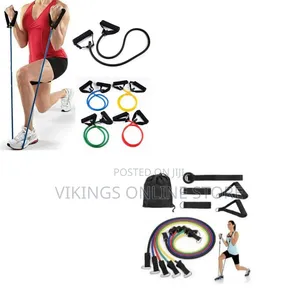11-Piece Fitness Resistance Band Set with Foam Handles
