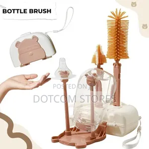 6-in-1 Portable Baby Bottle Drying Rack & Brush Set