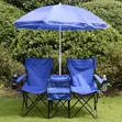 Portable Folding Double Chair with Umbrella - 1
