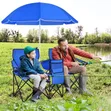 Portable Folding Double Chair with Umbrella - 2