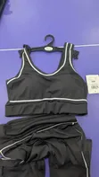 Alo Yoga Two-Piece Active Set - Black with White Piping - 3