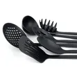 6-Piece Non-Stick Heat-Resistant Serving Spoons Set - Black - 3