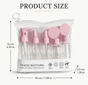 9-Piece Clear Travel Empty Bottle Set