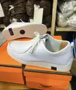Men's Clarks Wallabees Classic White Leather Boat Shoes - 1