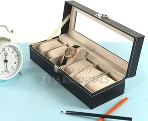 Men's and Women's Leatherette Watch Organizer - Black/Grey