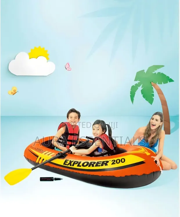 Intex Explorer 200 Inflatable Boat Set - 1