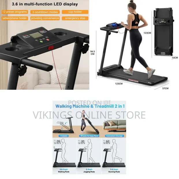 2-in-1 Folding Walking Machine and Treadmill - 1