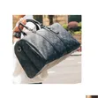 Large Dark Gray & Black Monogram Duffel Bag - 1