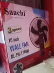 Saachi Wall Mounted Fan - 16 Inch Black - 2