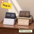 Triangular Wooden LED Digital Alarm Clock - 2