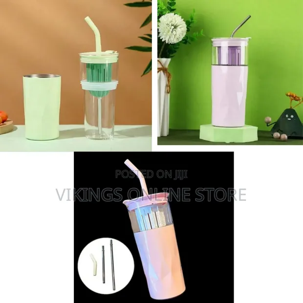 Stylish 2-in-1 Infuser Tumbler with Reusable Straw - 1