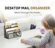 Vertical Metal Mesh Desk Organizer with 3 Compartments - 3
