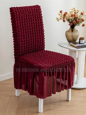 Maroon Dining Chair Covers (6-Piece Set)