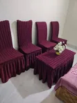 Maroon Dining Chair Covers (6-Piece Set) - 2
