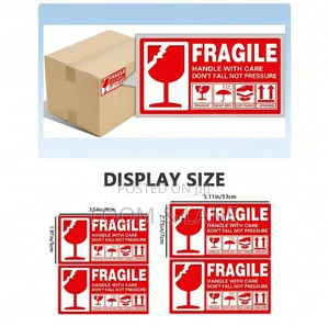 6pcs Coated Paper Fragile Warning Label Sticker