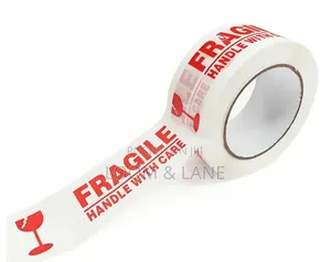 Fragile Tape - Red Text Parcel Tape 48mm x 10m