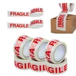 Fragile Tape - Red Text Parcel Tape 48mm x 10m - 2