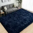 Navy Blue Fluffy Carpet - 1