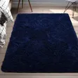 Navy Blue Fluffy Carpet - 2