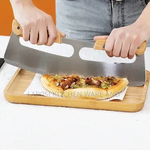 Sharp Pizza Cutter with Wooden Handle & Cover