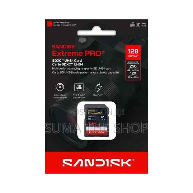 SanDisk Extreme PRO 128GB SDXC UHS-I Memory Card - 1