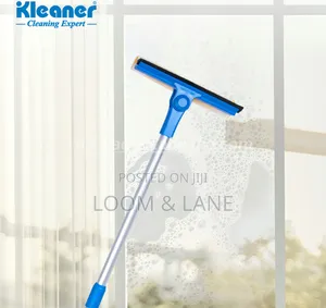 2-in-1 Telescopic Window Cleaner with Sponge & Rubber Blade