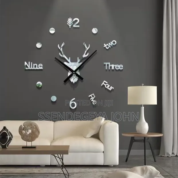 Modern DIY 3D Deer Head Wall Clock - 1
