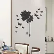Gold Decorative Wall Clock with Butterfly Pendulum - 2
