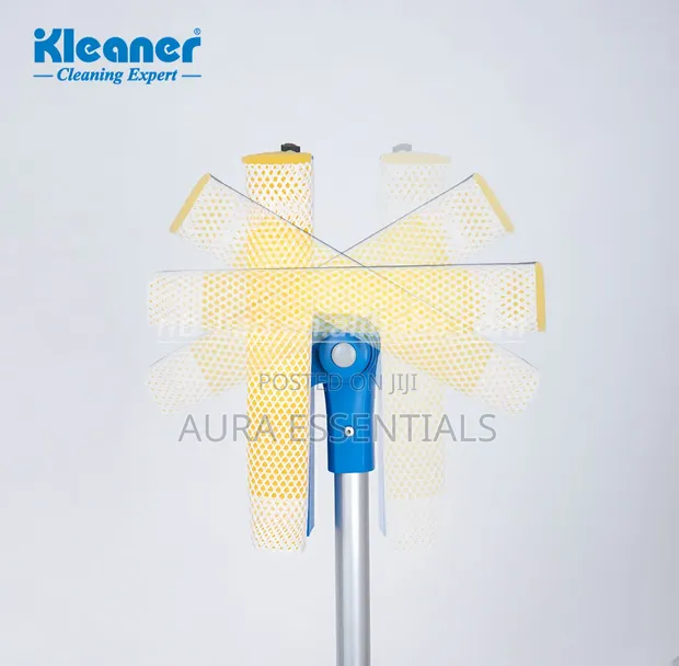 2-in-1 Telescopic Window Cleaner with Sponge & Rubber Blade - 1