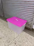 100 Litre Plastic Storage Boxes (Pink) - 1