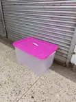 100 Litre Plastic Storage Boxes (Pink) - 2
