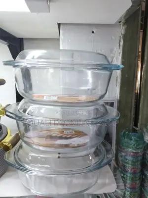 3pcs Transparent Glass Serving Dishes